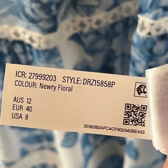 NWT White & Blue Floral Sleeveless Summer Dress Size 8 Petite by Ever New Petite - Picture 6 of 6